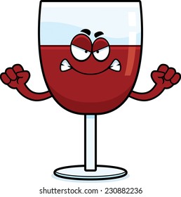 Cartoon Illustration Glass Wine Looking Angry Stock Vector (Royalty ...