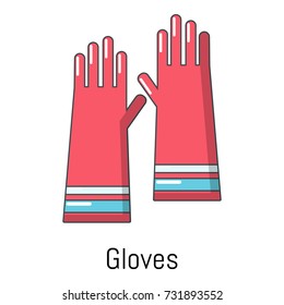 Cartoon illustration of gloves cleaning vector icon for web