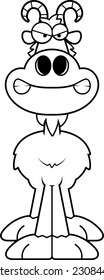 A cartoon illustration of a goat looking angry.