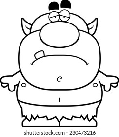 A cartoon illustration of a goblin looking sad.
