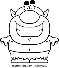 A cartoon illustration of a goblin smiling.