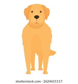 Cartoon illustration of a golden retriever standing on four legs