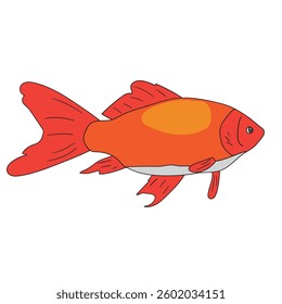 Cartoon illustration of a goldfish