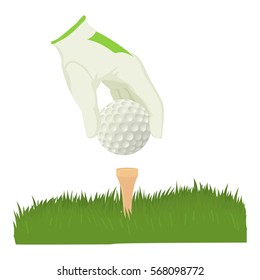 Cartoon illustration of golf ball vector icon for web