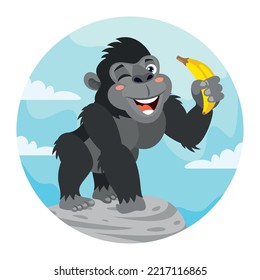 Cartoon Illustration Of A Gorilla