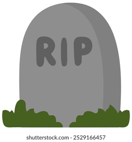 Cartoon illustration of gravestones isolated on white background.