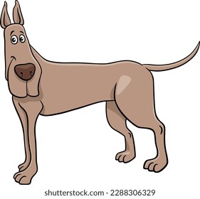 Cartoon illustration of Great Dane purebred dog animal character