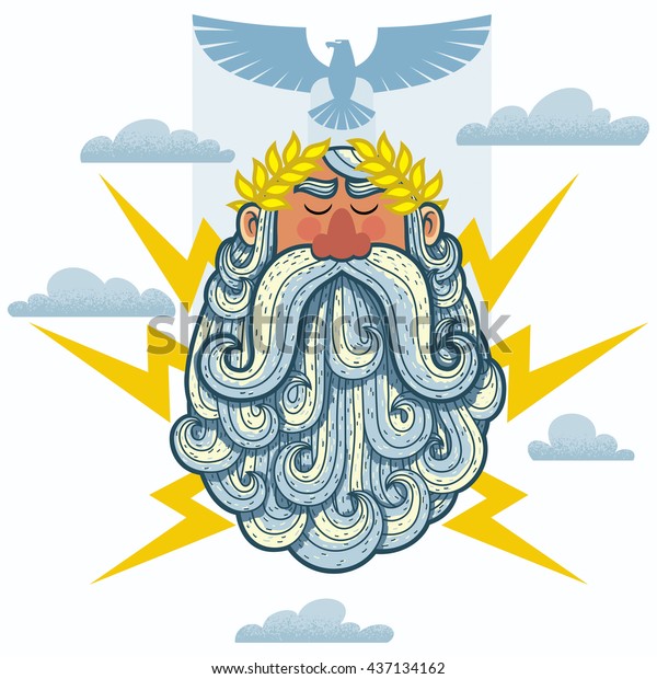 ギリシャの神ゼウスの漫画のイラスト のベクター画像素材