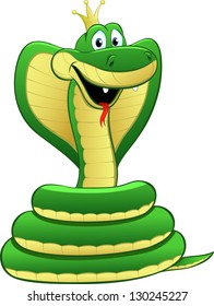 Cartoon illustration of a green snake