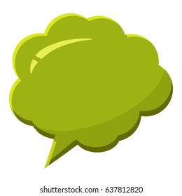 Cartoon illustration of green speech bubble vector icon for web