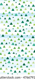 Cartoon illustration of green triangles pine trees texture