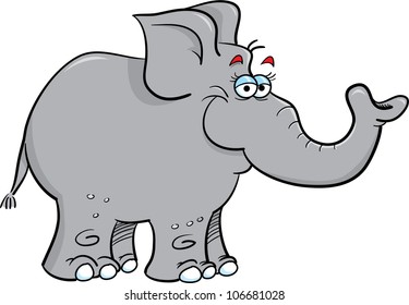 Cartoon Illustration Grey Elephant Stock Vector (Royalty Free ...