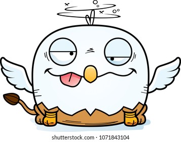 A cartoon illustration of a griffin looking drunk.