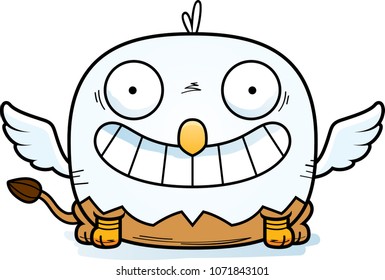 A cartoon illustration of a griffin looking happy.