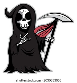 Cartoon illustration Grim Reaper