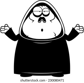 A cartoon illustration of a grim reaper looking confused.