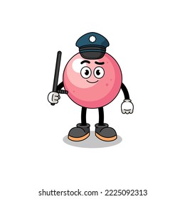 Cartoon Illustration of gum ball police , character design