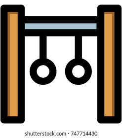 
Cartoon illustration of gymnastic still rings. Still ring gymnastic sports vector icon
