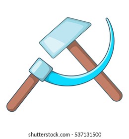 Cartoon illustration of hammer and sickle vector icon for web design