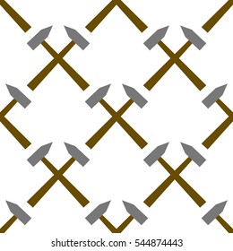 Cartoon illustration of hammer vector pattern for web