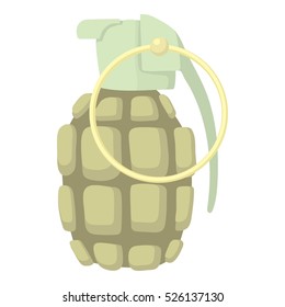 Cartoon illustration of hand grenade vector icon for web