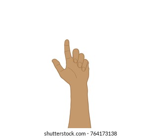 Cartoon illustration hand  pointing.