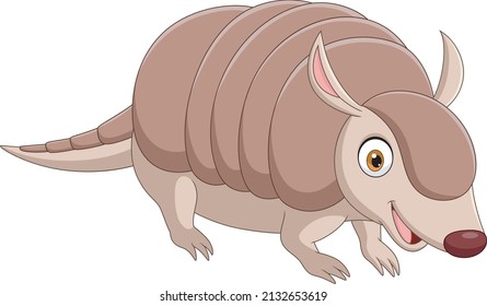 Ilustración de dibujos animados del armadillo feliz