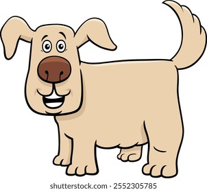 Ilustración de dibujos animados de perro beige feliz personaje animal