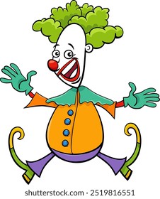 Cartoon illustration of happy circus clown artist