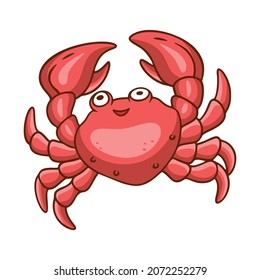 cartoon illustration happy cute crab