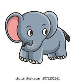 cartoon illustration happy cute elephant