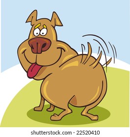 cartoon illustration of happy dog