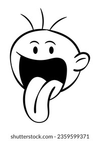 Cartoon illustration of a Happy Face facial expression. Best for sticker, emoji, and emoticons for messenger application