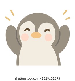 Ilustração de Desenho Animado de um animal feliz pinguim