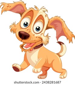 Cartoon illustration of a happy, playful dog.
