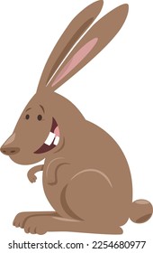 Cartoon illustration of happy rabbit or bunny animal character