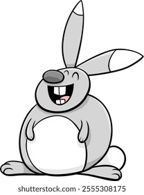 Cartoon illustration of happy rabbit comic animal character