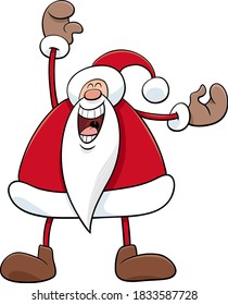 Cartoon Illustration of Happy Santa Claus Christmas Character