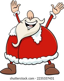 Cartoon illustration of happy Santa Claus character on Christmas time