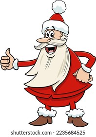 Cartoon illustration of happy Santa Claus character on Christmas time