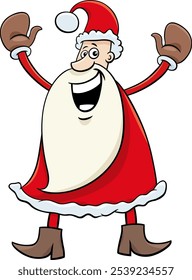 Cartoon illustration of happy Santa Claus on Christmas time