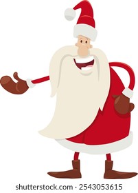 Cartoon illustration of happy Santa Claus on Christmas time