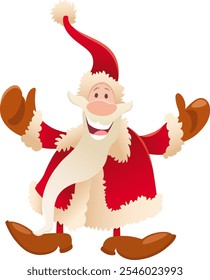 Cartoon illustration of happy Santa Claus on Christmas time