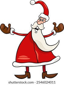 Cartoon illustration of happy Santa Claus on Christmas time