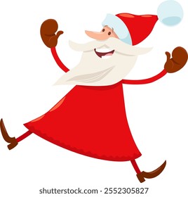 Cartoon illustration of Happy Santa Claus character on Christmas time