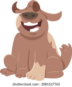 Cartoon illustration of happy spotted dog animal character