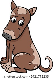 Cartoon illustration of happy spotted dog comic animal character