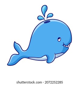 Cartoon Illustration Happy Whale Cute Stock Vector (Royalty Free ...