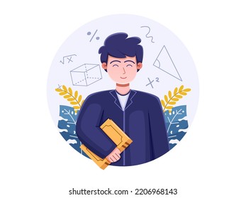 Cartoon Illustration of Happy Young Teacher Carry a Book.
Male teacher illustration.
Happy Teacher Day.
Can be used for banner, greeting card, poster, book, web, etc