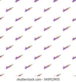 Cartoon illustration of hashish pipe vector pattern for web